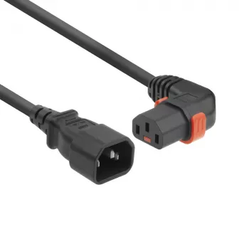 ACT toitejuhe C14 - C13 IEC Lock (nurkpistikuga) must 3 m, PC2049