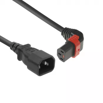 ACT toitejuhe C14 - C13 IEC Lock (ülesnurgaga) must 1 m, PC2043