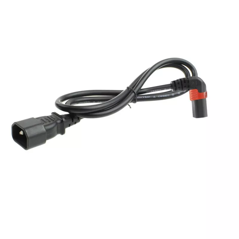 ACT toitejuhe C14 - C13 IEC Lock (ülesnurgaga) must 1 m, PC2043