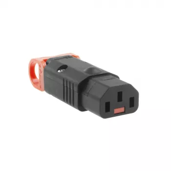 ACT C13 IEC Lock+ ümberjoodetav must, PA130100BK, C13, Must, Punane, Emane, Sirge, Nailon, 1,5 mm²