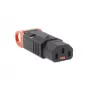 ACT C13 IEC Lock+ ümberjoodetav must, PA130100BK, C13, Must, Punane, Emane, Sirge, Nailon, 1,5 mm²