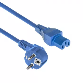 ACT Powercord võrgupistik CEE 7/7 isane nurga all C15 sinine 1,5 m 230 V 10 A