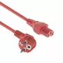 ACT toitejuhe võrgupistikuga CEE 7/7 isane nurga all C15 punane 2 m 250 V 10 A