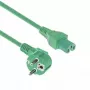 ACT Powercord toitejuhe CEE 7/7 isane nurk C15 roheline 2 m 250 V 10 A