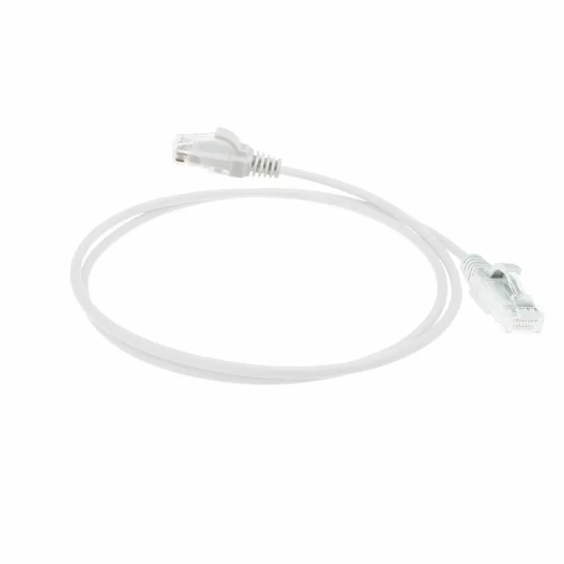 ACT valge 7 m LSZH U/UTP CAT6 andmekeskuse üliõhuke seadistuskaabel RJ45 pistikutega