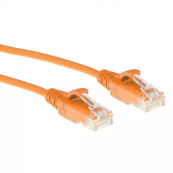 ACT oranž 10 m LSZH U/UTP CAT6 andmekeskuse õhuke paigalduskaabel tõmbevabade RJ45 pistikutega