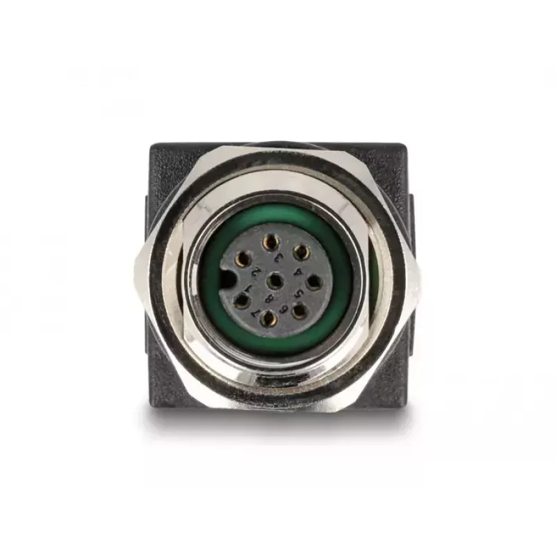 DeLOCK M12 adapter A-kodeeritud 8-kontaktiline emane RJ45 pesa otse