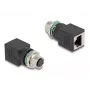 DeLOCK M12 adapter A-kodeeritud 8-kontaktiline emane RJ45 pesa otse