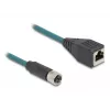 DeLOCK M12 adapterkaabel A-kodeeritud 8 kontaktiga emane RJ45 emasele 50 cm