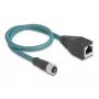 DeLOCK M12 adapterkaabel A-kodeeritud 8 kontaktiga emane RJ45 emasele 50 cm