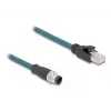 Võrgukaabel DeLOCK M12 Adapterkaabel A-kodeeritud 8 kontaktiga isane RJ45 isasele 50 cm