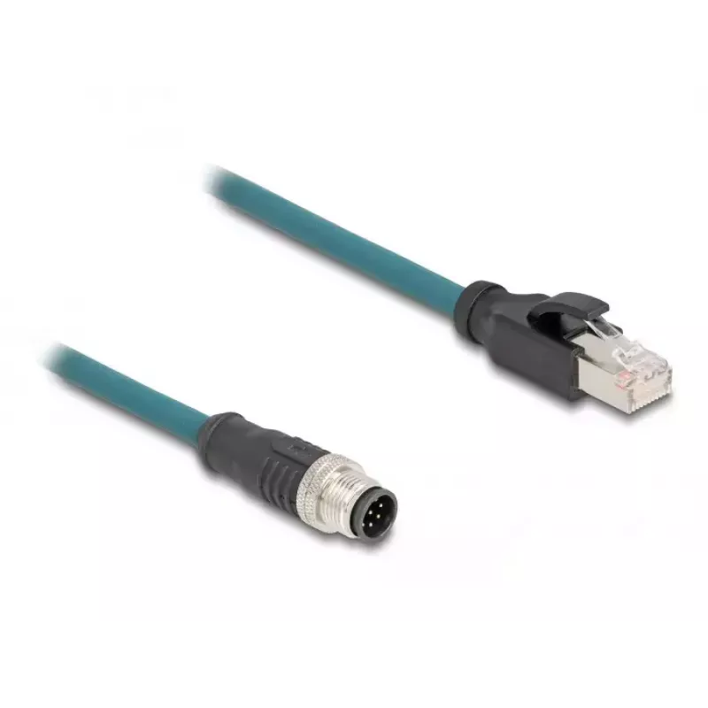 Võrgukaabel DeLOCK M12 Adapterkaabel A-kodeeritud 8 kontaktiga isane RJ45 isasele 50 cm