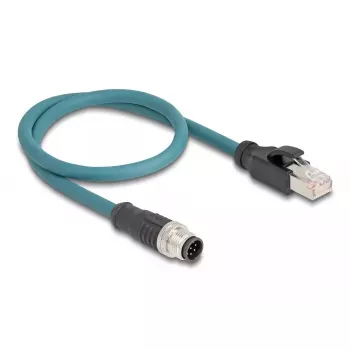 Võrgukaabel DeLOCK M12 Adapterkaabel A-kodeeritud 8 kontaktiga isane RJ45 isasele 50 cm