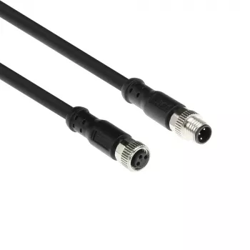 ACT Industrial 1,50 meetrit Andurikaabel M8A 3-kontaktiline isane M8A 3-kontaktilisele emasele, Ultraflex Xtreme TPE kaabel, varjestatud