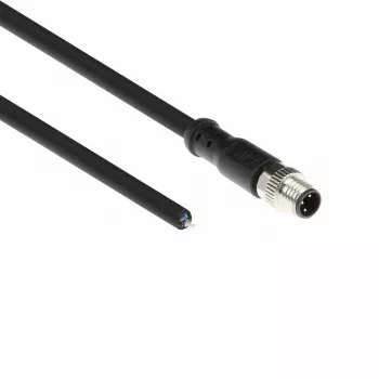 ACT Industrial 5,00 meetrit Andurikaabel M8A 3-kontaktiline isane lahtisele otsale, Ultraflex Xtreme TPE kaabel, varjestatud