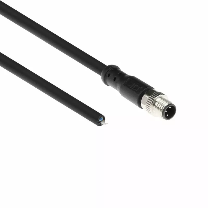 ACT Industrial 5,00 meetrit Andurikaabel M8A 3-kontaktiline isane lahtisele otsale, Ultraflex Xtreme TPE kaabel, varjestatud