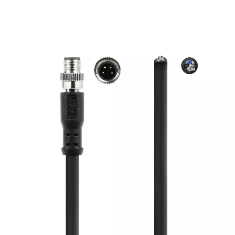 ACT Industrial 1,50 meetri pikkune andurikaabel M8A 4-pin isane avatud otsaga, Ultraflex Xtreme TPE kaabel, varjestatud