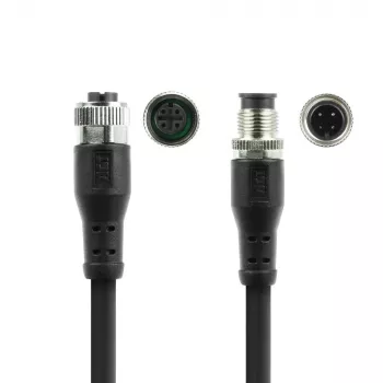ACT Industrial 5.00 meetrit andurikaabel M12A 4-kontaktiline isane M12A 4-kontaktilisele emasele, Superflex Xtreme TPE-kaabel, varjestatud