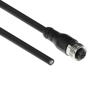 ACT Industrial 1,50 meetri pikkune andurikaabel M12A 4-kontaktiline emane lahtisele otsale Superflex Xtreme TPE kaabel, varjestatud