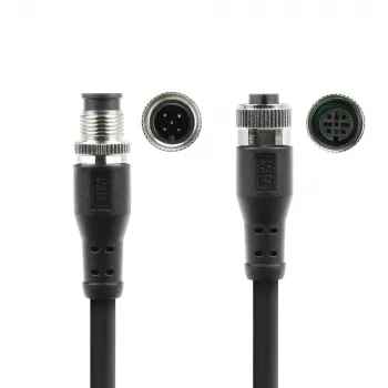 ACT Industrial 1,50 meetri pikkune andurikaabel M12A 5-kontaktiline isane pistik M12A 5-kontaktilise emase pistikuni, Superflex Xtreme TPE kaabel, varjestatud