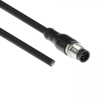 ACT Industrial 5,00 meetri pikkune andurikaabel, M12A, 5 kontaktiga, isane pistik – lahtine ots, Superflex Xtreme TPE kaabel, varjestatud