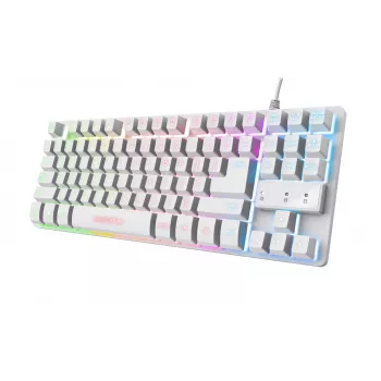 Trust GXT 833W Thado klaviatuur Gaming USB QWERTZ German Valge