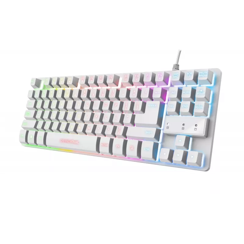 Trust GXT 833W Thado klaviatuur Gaming USB QWERTZ German Valge