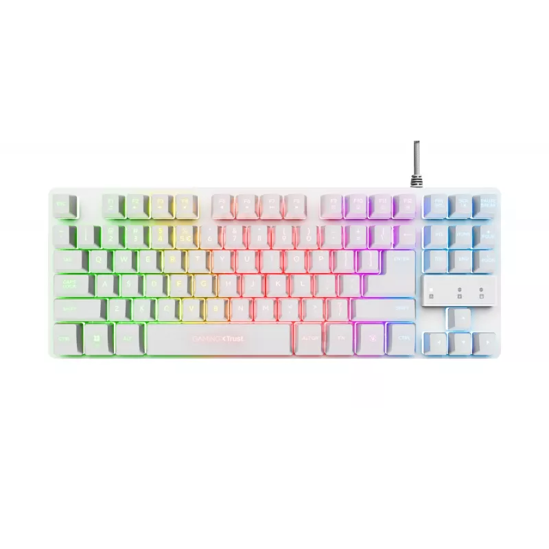 Trust GXT 833W Thado klaviatuur Gaming USB QWERTZ German Valge