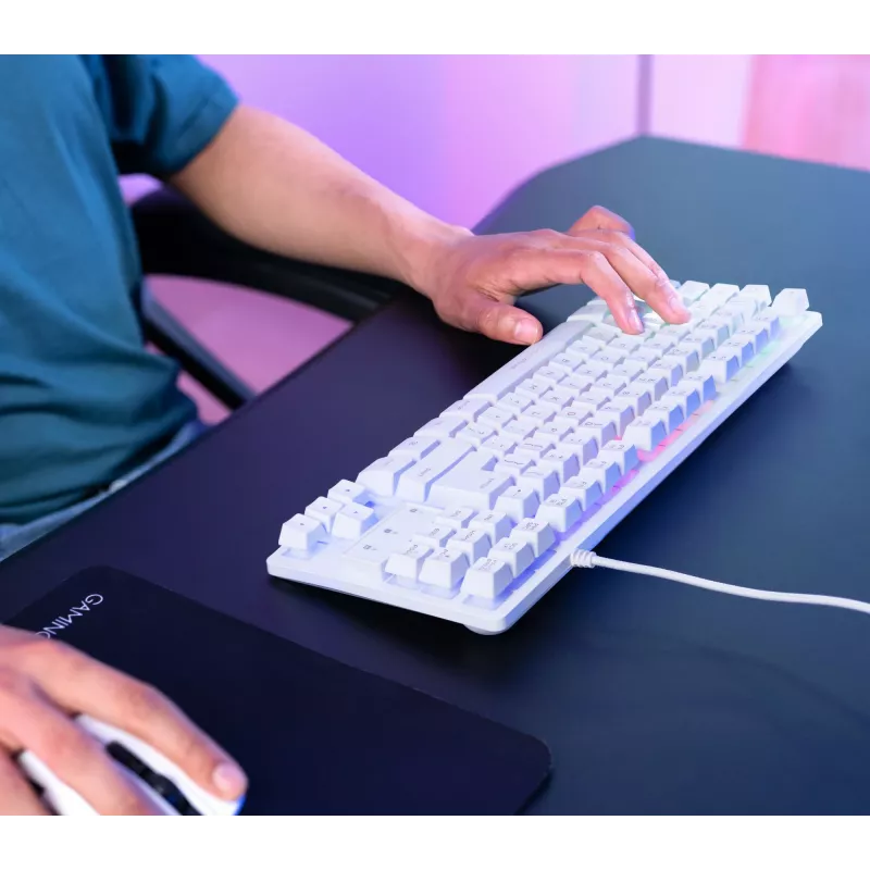 Trust GXT 833W Thado klaviatuur Gaming USB QWERTZ German Valge