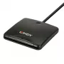 Lindy USB 2.0 nutikaardilugeja, USB, must, 1,2 m, 480 MB/s, 2 aasta(t), CE, Federal Communications Commission (FCC), REACH, RoHS