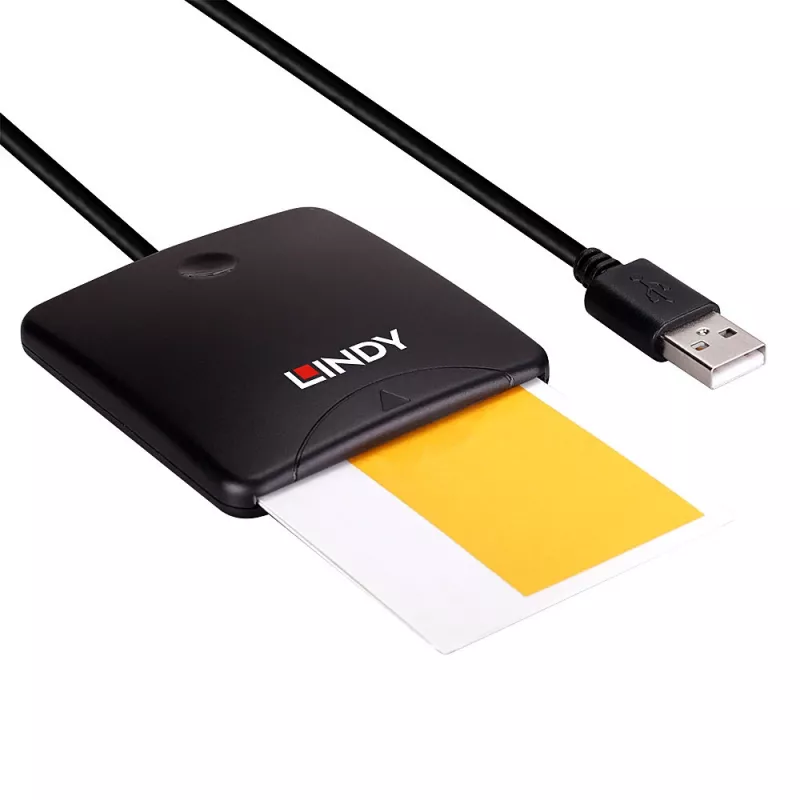 Lindy USB 2.0 nutikaardilugeja, USB, must, 1,2 m, 480 MB/s, 2 aasta(t), CE, Federal Communications Commission (FCC), REACH, RoHS