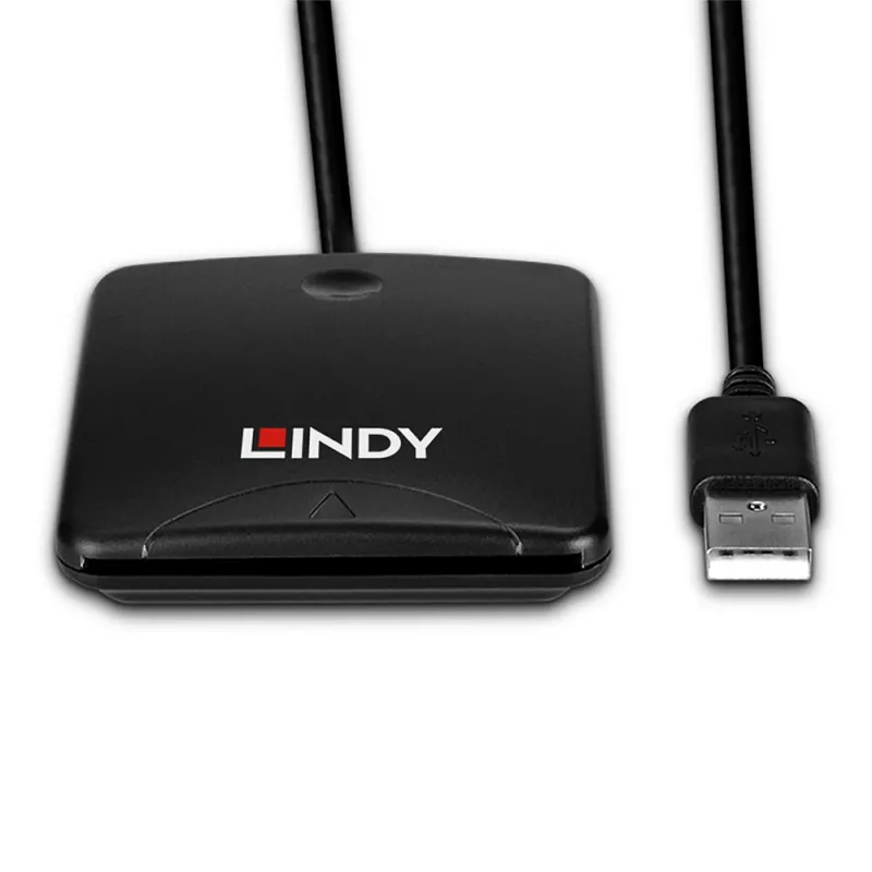 Lindy USB 2.0 nutikaardilugeja, USB, must, 1,2 m, 480 MB/s, 2 aasta(t), CE, Federal Communications Commission (FCC), REACH, RoHS