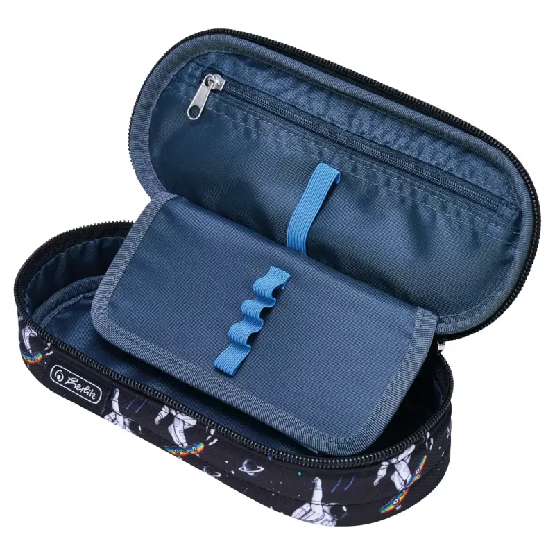 Herlitz Space Skater Soft Pencil Case Polyester Dark Blue Valge
