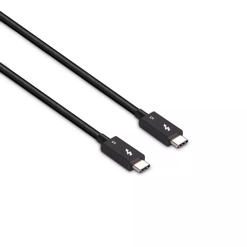 Lindy 1m Thunderbolt 5 kaabel, 80 Gbps, passiivne, isane, isane, 1 m, 80 Gbit/s, must, nikkel