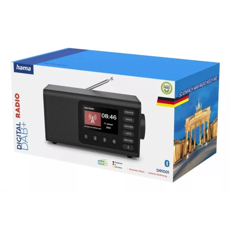 Isiklik raadio Hama DR1001 Digital DAB DAB+ FM 5W TFT-ekraan