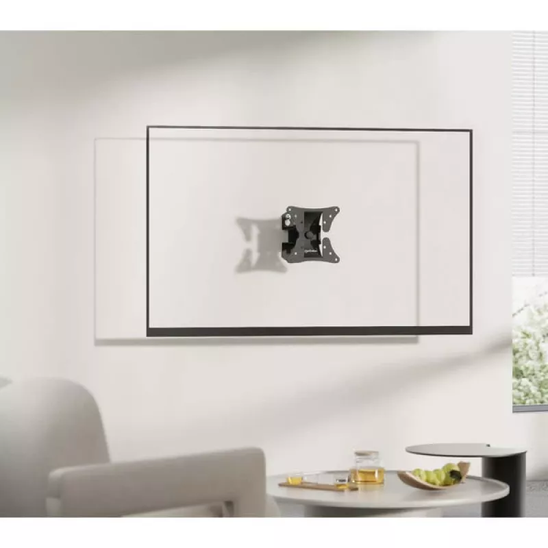 Manhattan Pivoting Wall Mount for TV & Monitorid (Tilt and Swivel), ekraanidele 13 inch kuni 27 inch, VESA ühilduvus: kõik vahemikus 75x75mm kuni 100x100mm - kontrollige ekraani tagaküljel olevate nelja kinnitusava mõõtmeid, et veenduda sobivuses, ühe naastuga kronstein, max 30kg