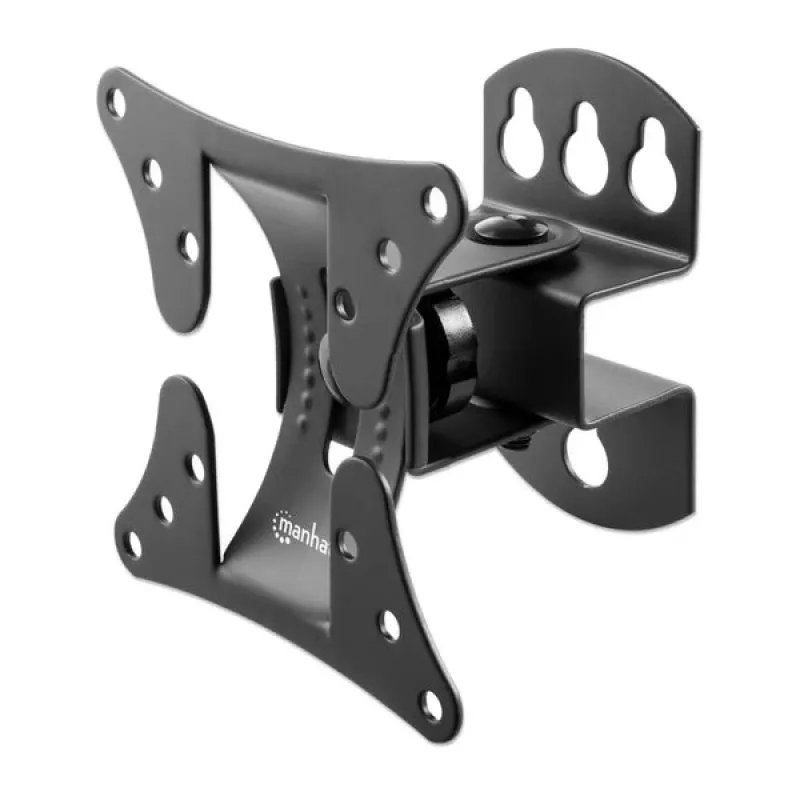 Manhattan Pivoting Wall Mount for TV & Monitorid (Tilt and Swivel), ekraanidele 13 inch kuni 27 inch, VESA ühilduvus: kõik vahemikus 75x75mm kuni 100x100mm - kontrollige ekraani tagaküljel olevate nelja kinnitusava mõõtmeid, et veenduda sobivuses, ühe naastuga kronstein, max 30kg