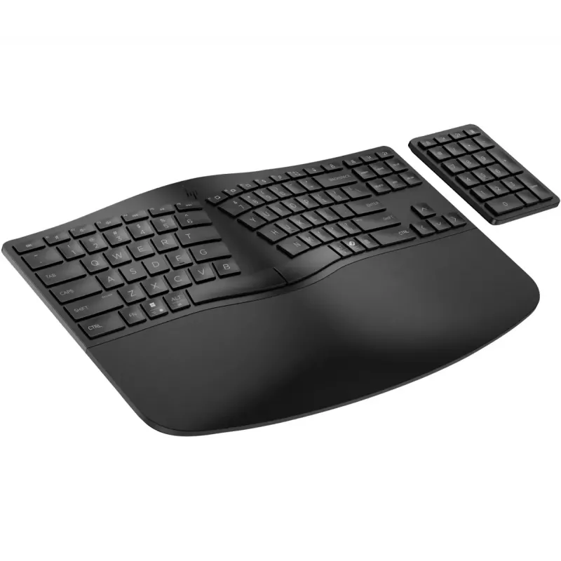 Klaviatuur HP 960 Ergonomic Wireless klaviatuur täissuuruses 100% RF-juhtmevaba + Bluetooth membraanklahvistik must kodukasutuseks
