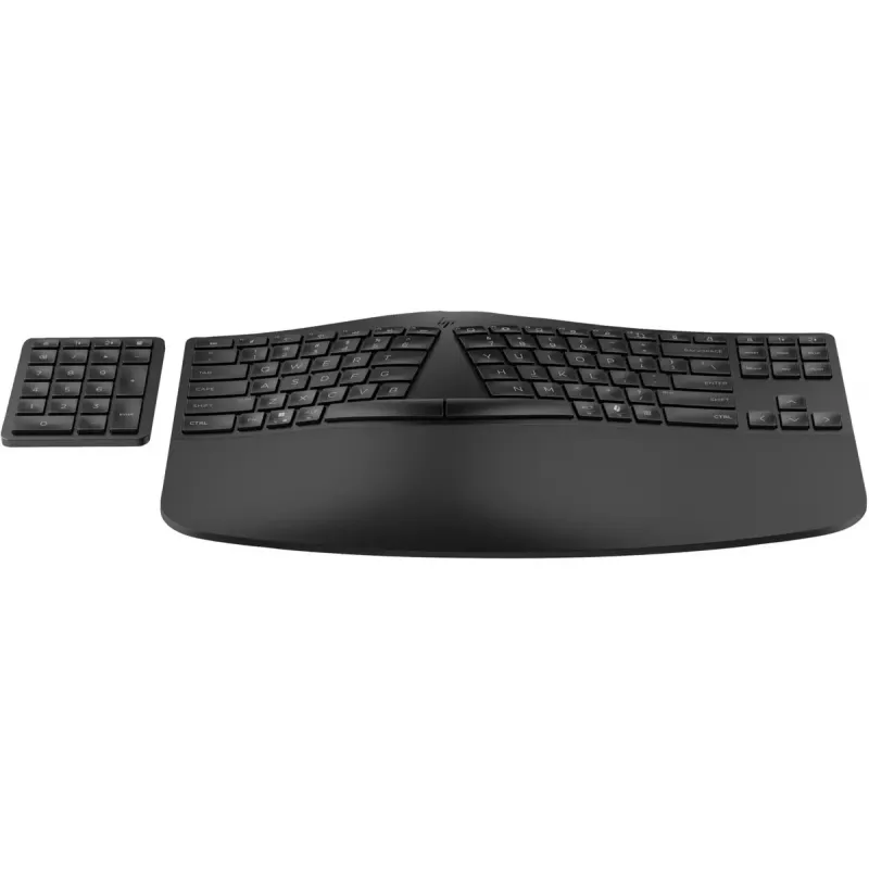 Klaviatuur HP 960 Ergonomic Wireless klaviatuur täissuuruses 100% RF-juhtmevaba + Bluetooth membraanklahvistik must kodukasutuseks