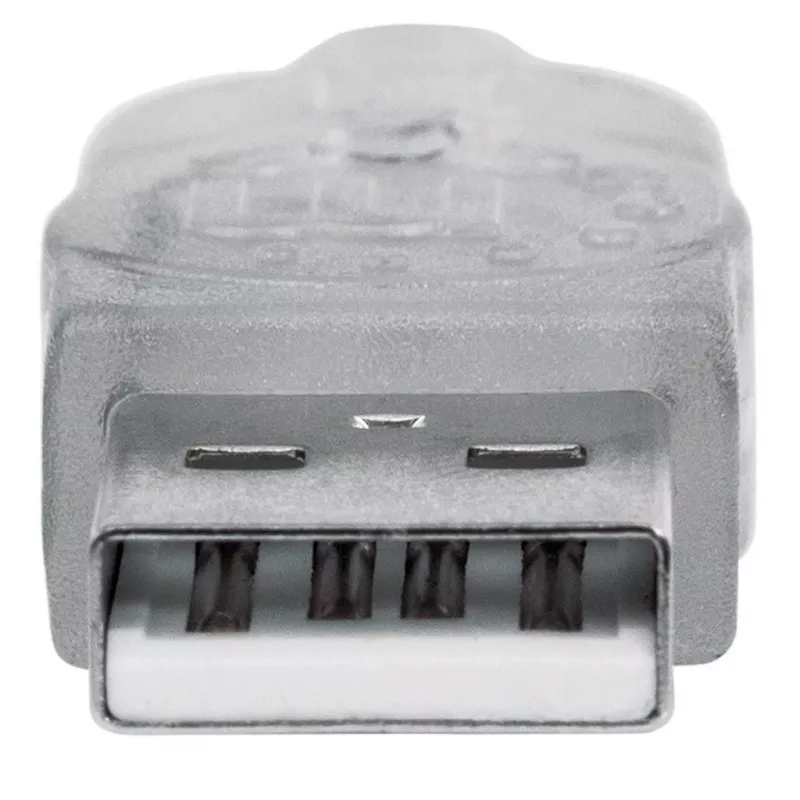 Manhattani USB-A–USB-A pikenduskaabel, 1,8 m, isane-emane, 480 Mbit/s (USB 2.0), Hi-Speed USB, läbipaistev hõbedane, eluaegne garantii