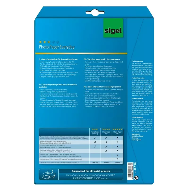 Printing paper A4 Sigel IP710 Gloss 20 sheets Valge