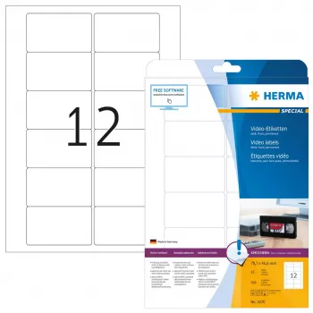 Isekleepuv printerisilt HERMA Video sildid A4 78,7x46,6 mm
