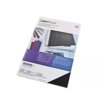 GBC LinenWeave köitmiskatted 250 g/m² A4 Must (100)