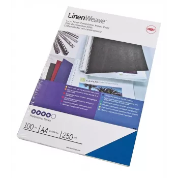 GBC LinenWeave köitmiskatted 250gsm A4 Royal Blue (100), A4, sinine, 250 g/m², 100 tk, Egiptus