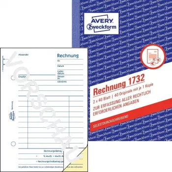 Raamatupidamisvormiraamat A6 Avery 1732