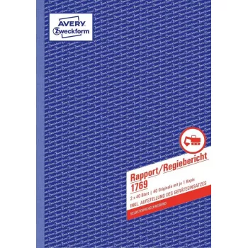 Arvestusraamat/blankett AVERY 1769 A4 40 lehekülge