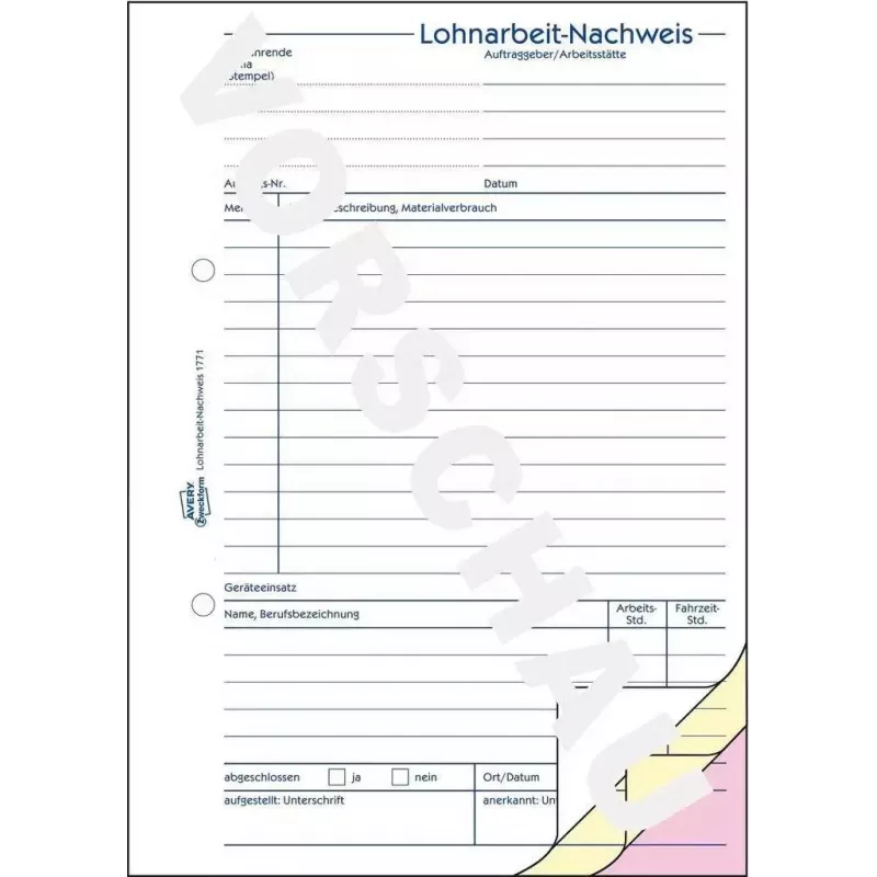 Ärivorm Avery 1771