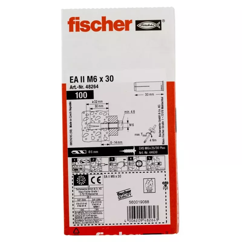 Anchor Fischer EA II M6 100 tk 30 mm