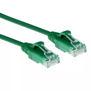 ACT roheline 1.5 meter LSZH U/UTP CAT6 datacenter slimline patch-kaabel snagless with RJ45 connectors