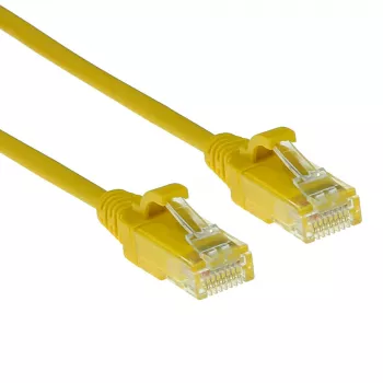 ACT kollane 0,5 meetrit LSZH U/UTP CAT6 andmekeskuse õhuke patch-kaabel snagless RJ45 pistikutega
